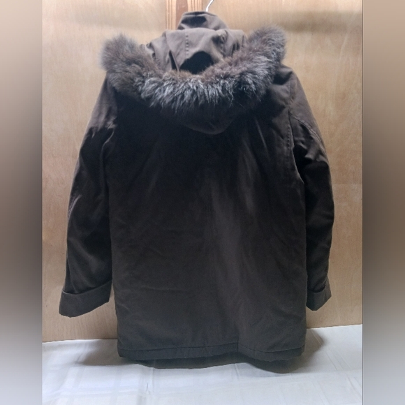 Liz Claiborne Winter Jacket/ Size S/ Detachable hood, zip & snap closure/ Brown - Picture 2 of 11